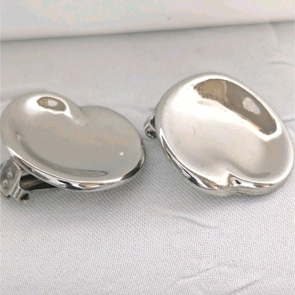 Rare Elsa Peretti Halston Signed Bean Earrings Vintage 70s Silver Sculptural XL